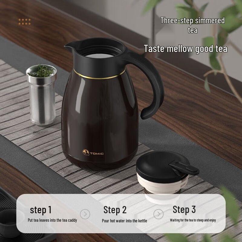 TOMIC Pure Titanium Insulated Brew Tea Pot