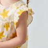 Minibala Girls' Cotton Short Sleeve Floral Blouse