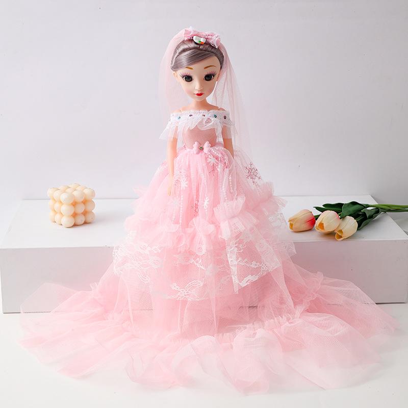55cm Oversized Wedding Dress 3D Real Eye Music Doll Girl Toy