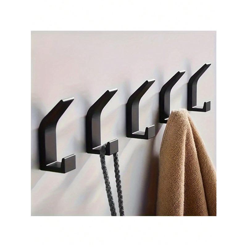 5pcs Self-Adhesive Hooks, No Drilling Required, Plastic Towel Hooks For Bathroom