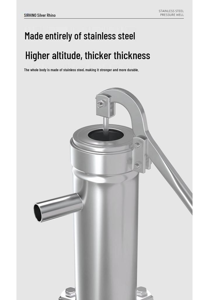 Bomba de Agua Manual de Acero Inoxidable con Manivela para Pozos