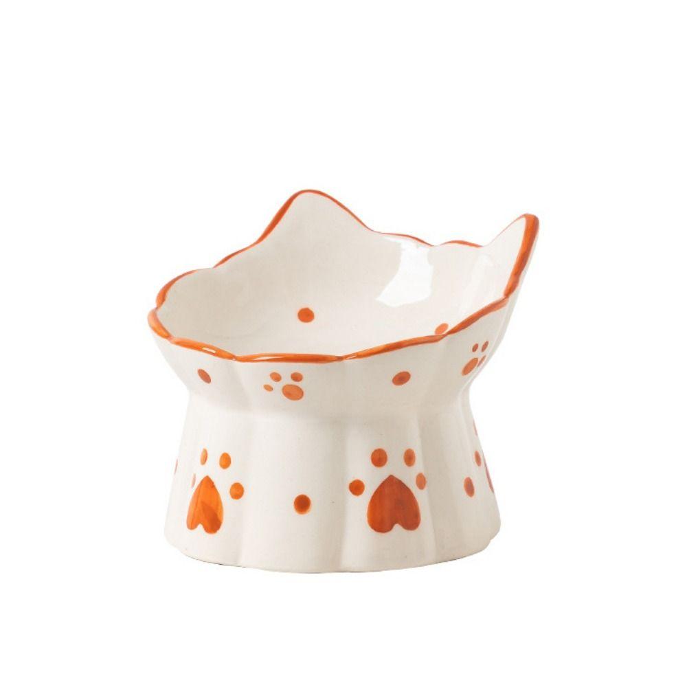 Ceramic Dogs Snack Water Bowls Elevated Pet Drinking Eating Feeders  Protect Pet's Spine