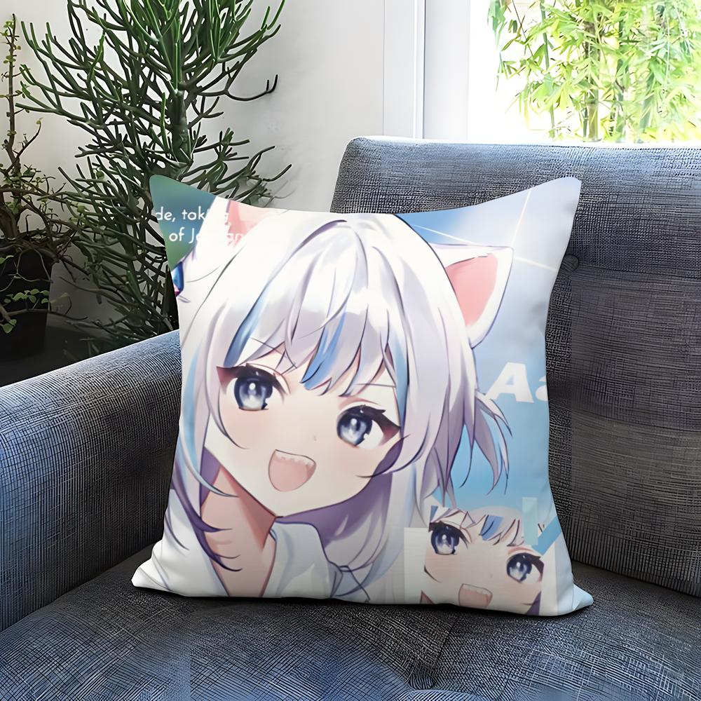 Gawr Gura H-Hololive EN Kissenbezug Bequem Wendbar Kissenbezug Ideal für Auto Sofa Schlafzimmer & Mehr