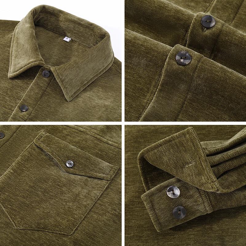 JEEP Men's Vintage Casual Loose Fit Long Sleeve Shirt