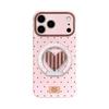 ins polka dot applies to Apple 17promax mobile phone case iphone15 Epoxy love bracket 16 new women's 14.