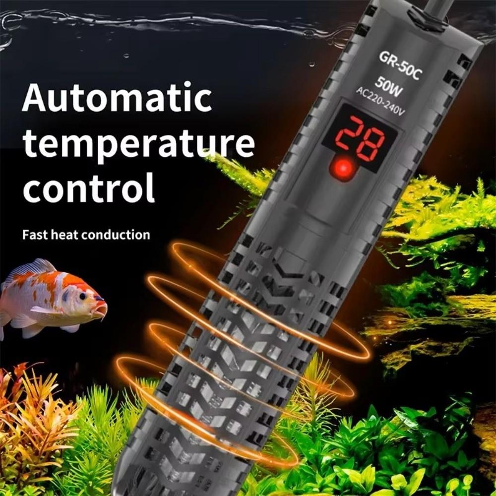 Adjustable Temperature Aquarium Submersible Heater LCD Display Heating Rod  Fish Tanks