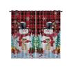 2pcs Christmas Snowman Print Blackout Curtains Multiple Sizes Living Rooms Holiday Insulation Decoration Easy Installation