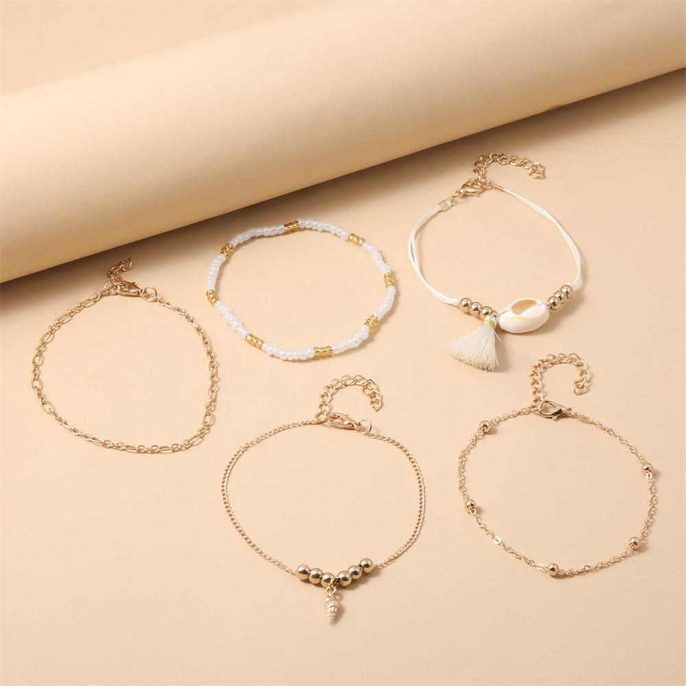 Star Moon Bracelet Anklet String Bead Hand Jewelry Six-piece Bracelet