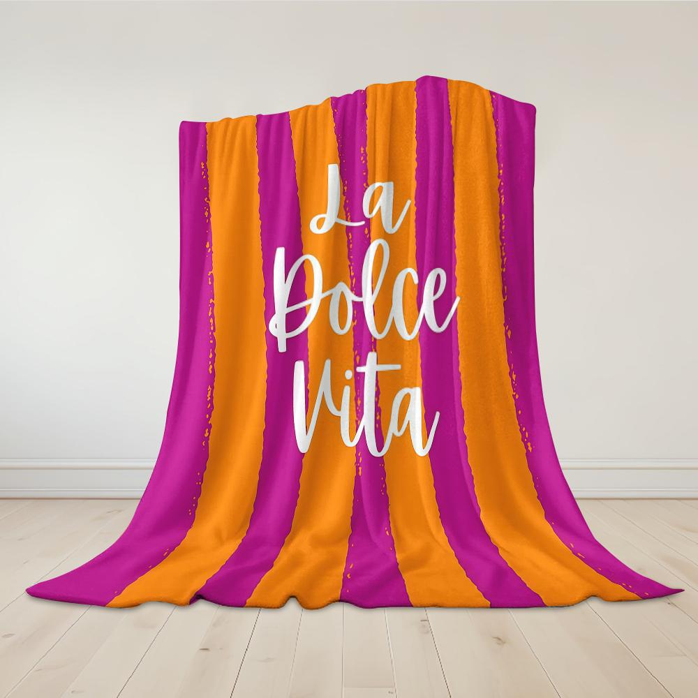 Dolce Vita Charm Flannel Blanket Warm Soft Halloween Christmas Couch Warm Cozy Decorative Decor Gift for All Season