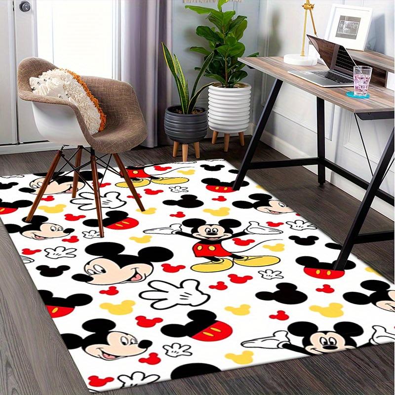1pcMickey Mouse Patterned Office Rug, Desk Mat, Gift for, Home Decor Carpet, Playroom Flooring, Non-Slip Backing, Machine Washable