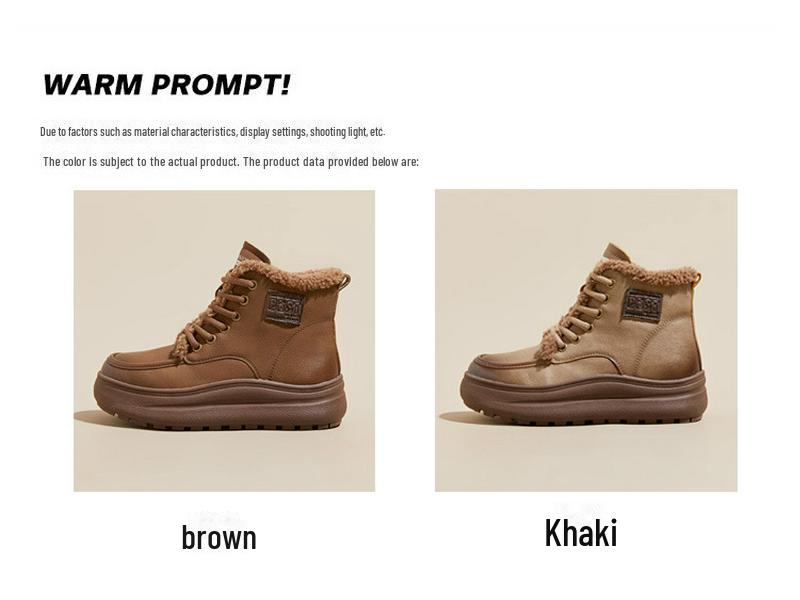 Bottes de Neige Rétro en Velours d'Agneau pour Femmes - Antidérapantes, Rehaussantes, à Semelles Épaisses, Bottines Courtes d'Hiver Chaudes