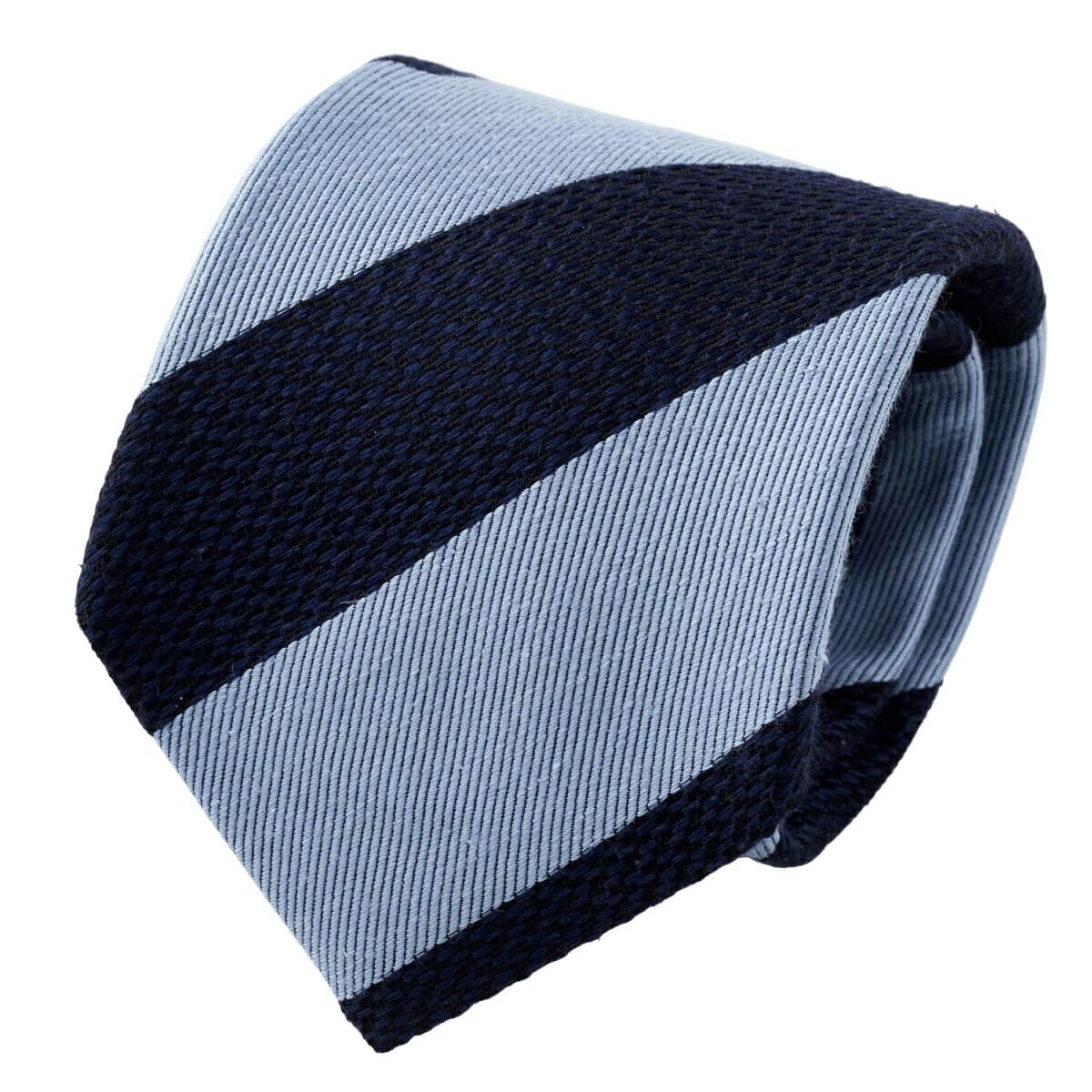 [Ojie] Men s Linen Tie, Silk Blend, Regimental Stripe, Business Tie, Made in Japan, Stylish, SpringSummer