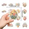 Cute Plant & Flower Waterproof Graffiti Stickers - 50 Sheets for Phone & Laptop Decor