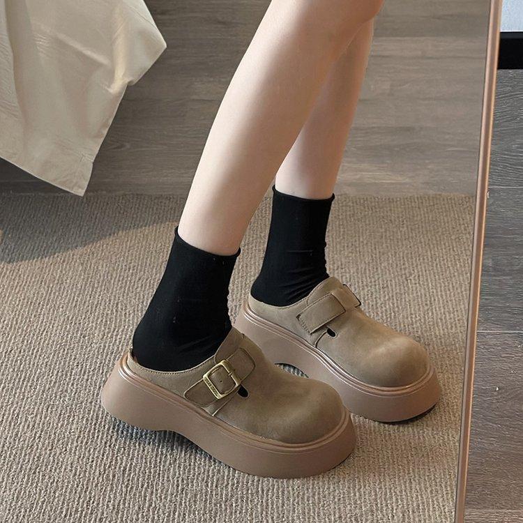 [Youshilai] Baotou platform loafers women's spring 2025 new fashion outer wear high-end sense one pedal