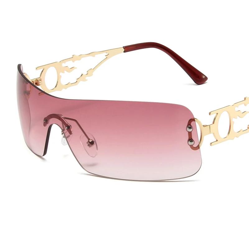New Fashion Rimless Y2K Sunglasses Women Men High Quality Trending Product Rave Party Festival Uv400