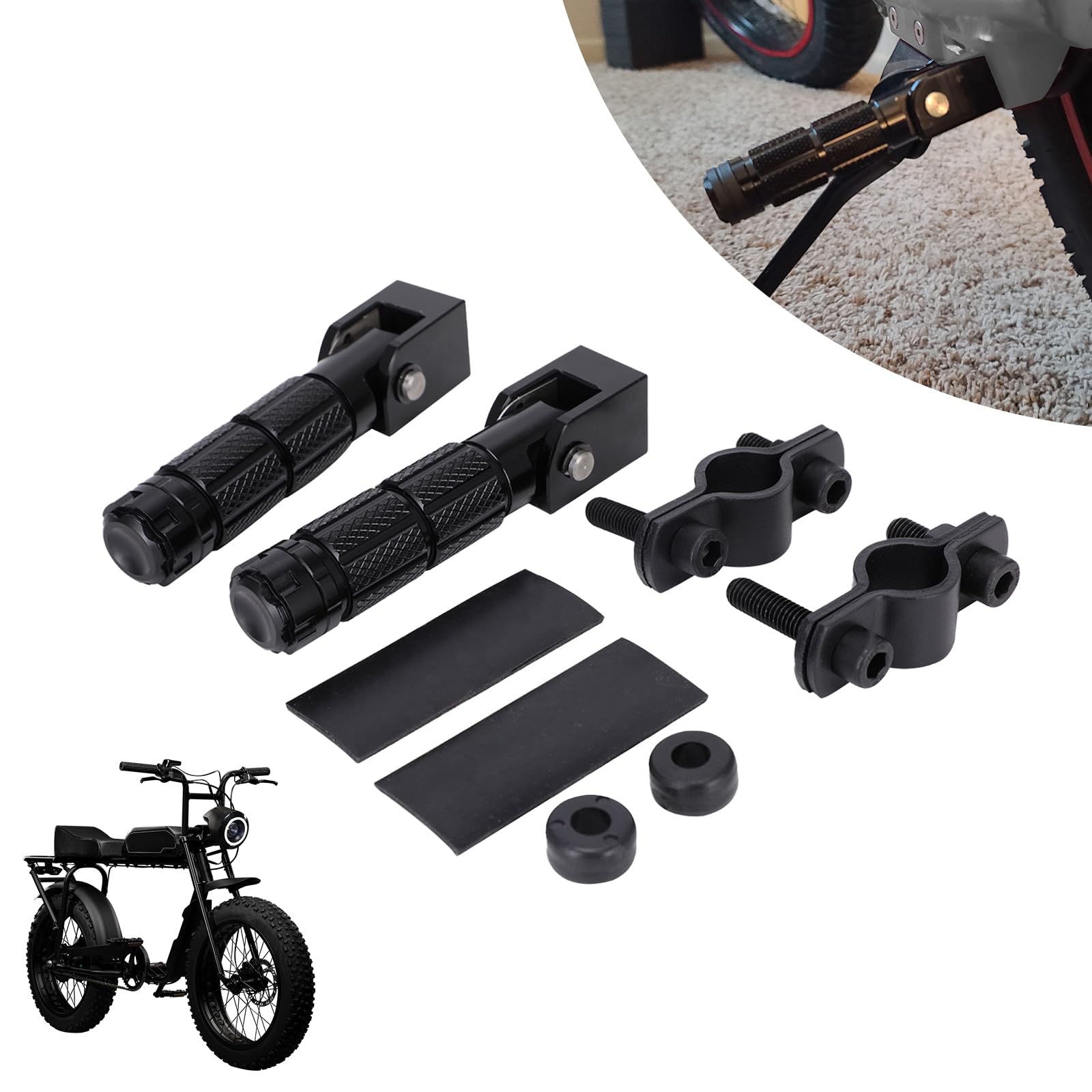 

Runfarr Super 73 Foot Pegs with Bracket CNC Foot Rest Pedals Foot Pegs for Electric Bike Super 73 S1/S2/RX (Black) чёрный