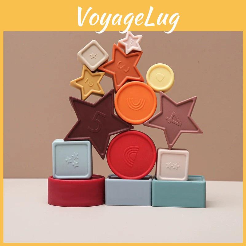 Baby Educational 3d Silicone Puzzle Blocks With Geometric Shapes For Infant Development