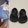 Cool slippers women's summer wear 2025 new thick-soled beach sandals fashion pregnant women's high sense one-word drag