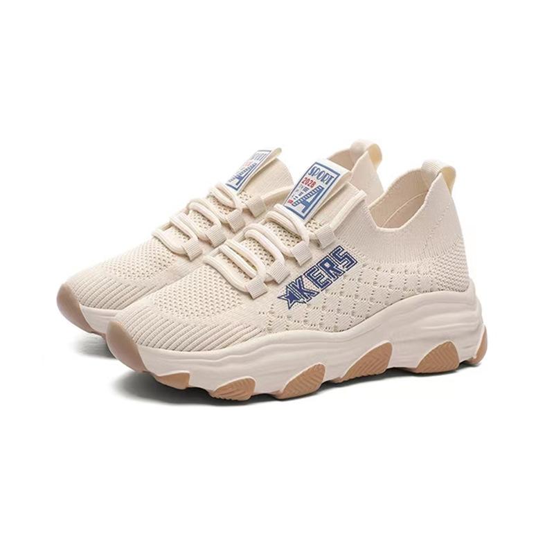 Single shoe 2025 women's shoes Korean version versatile casual shoes comfortable and breathable sports shoes height increasing