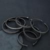 Punk Rock Locomotive Men Vintage Black Bangle Stainless Steel Cuban Cuff Bracelets Hand Wristband Accessories