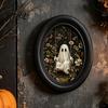 Soft Dark Tone Art Halloween Ghost Wall Art Cute Table Sign Vintage Oval Framed Academia Decor Picture Decorative for Mantel Living Room