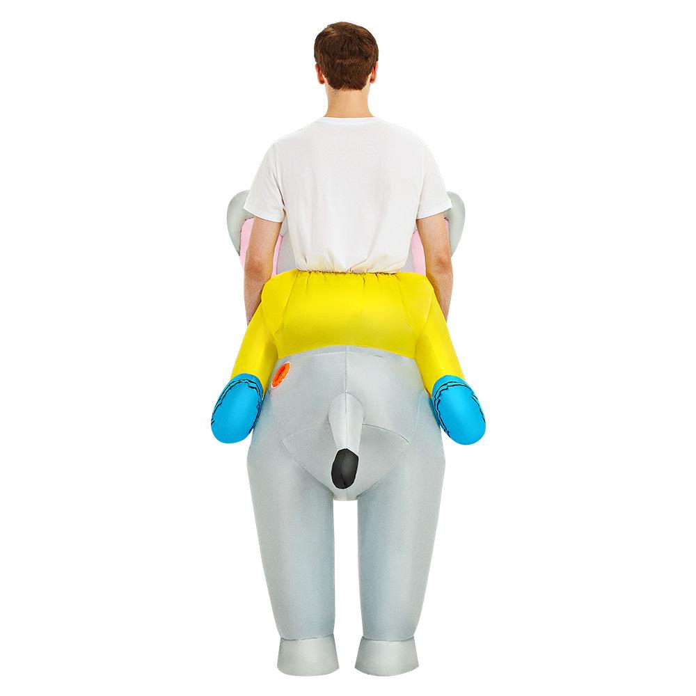 Gray Elephant Inflatable Cycling Costume, Adults