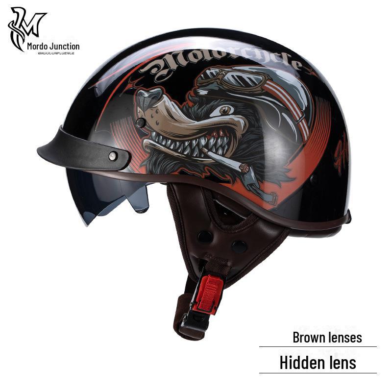 

Сертифицированный 3C ретро-мотоциклетный шлем, всесезонный, универсальный, подходит для мужчин и женщин - летний полушлем M