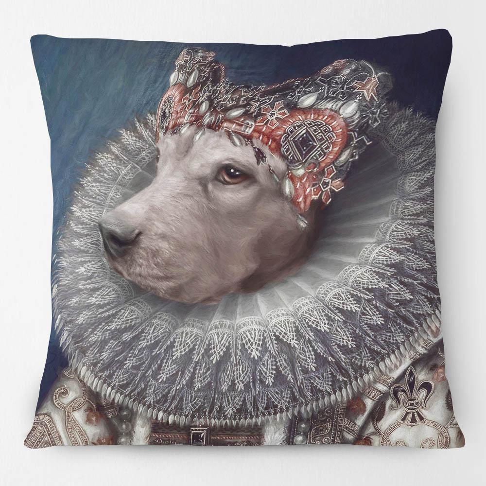 Federa Cuscino Pittura Ritratto Animali Cani Corte Reale Europea Cuscino Decorativo Gatto Vintage per Divano