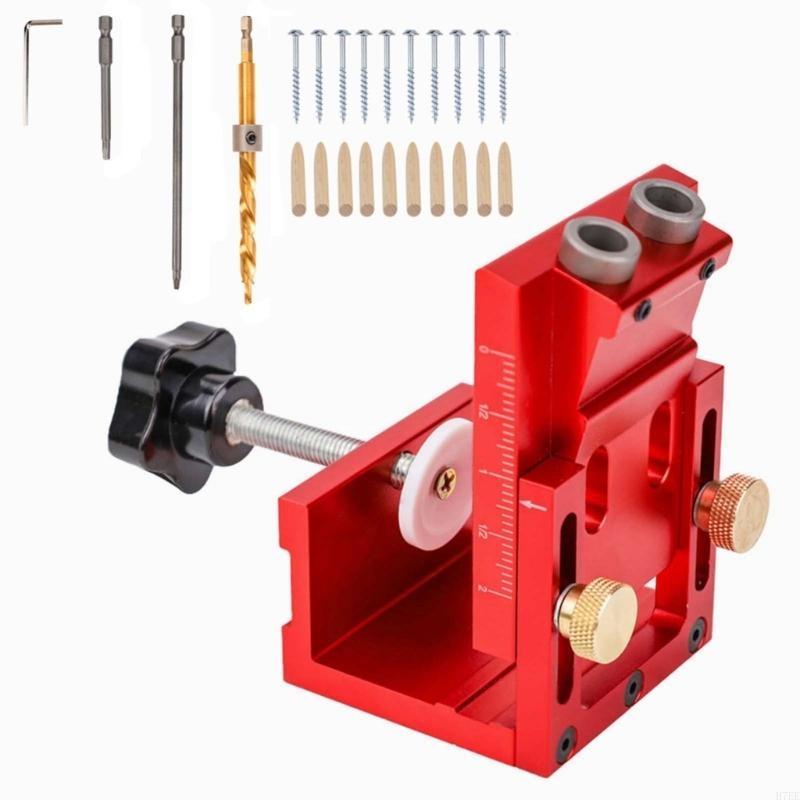 H7EE Oblique Hole Locators Woodworking Positioners Drill Bit Pocket Hole Jig Set