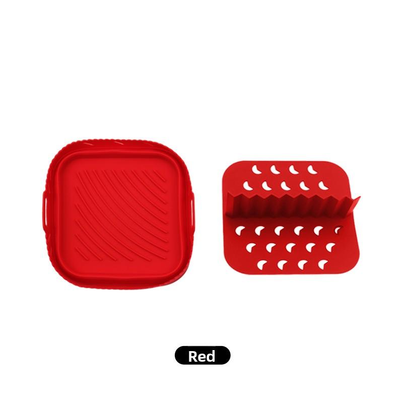 Rectangular 10.4L 5.2L Air Fryer Silicone Tray Set Square 8.5 Inch Non Stick Baking Mat Reusable Kitchen Bakeware Accessory
