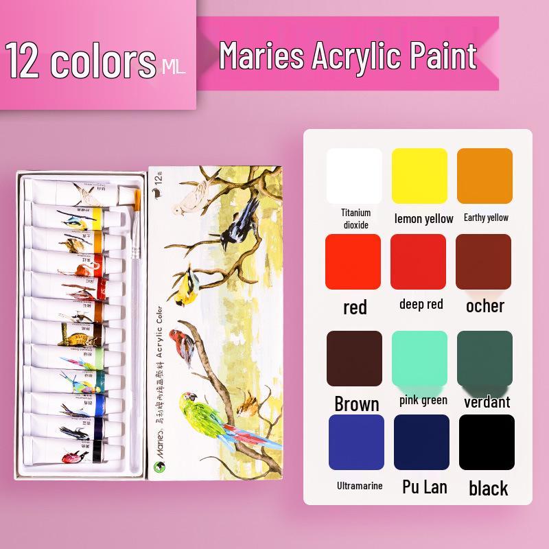 Mali Acrylic Paint Set - 24 Colors for Beginners & Kids, Ideal for Hand-Painted Wall Art