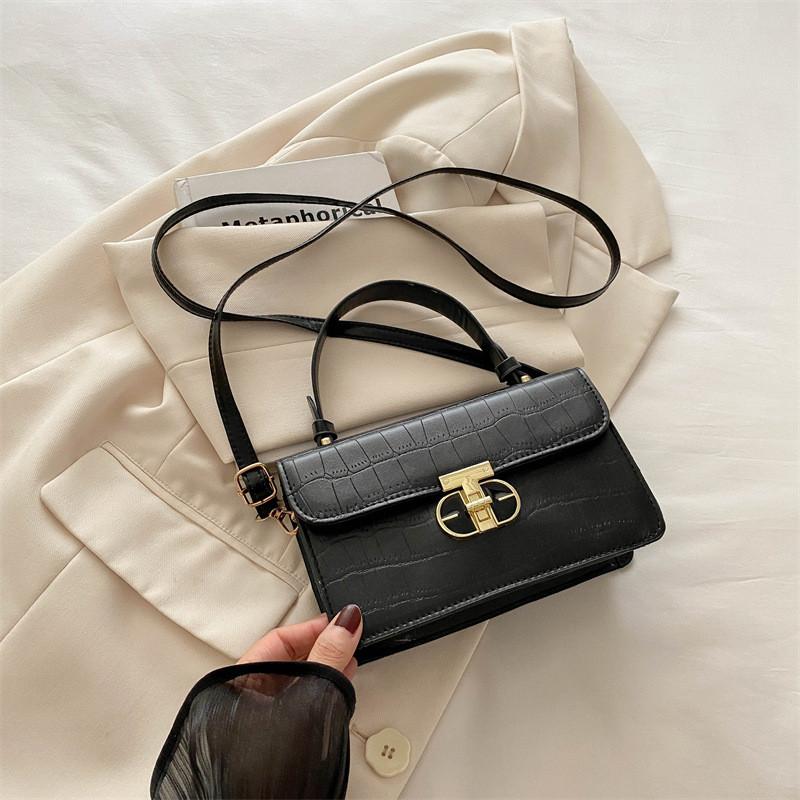 Stylish Korean Minimalist Retro Small Square Shoulder Tote Bag For Everyday Use In Black Beige Pink