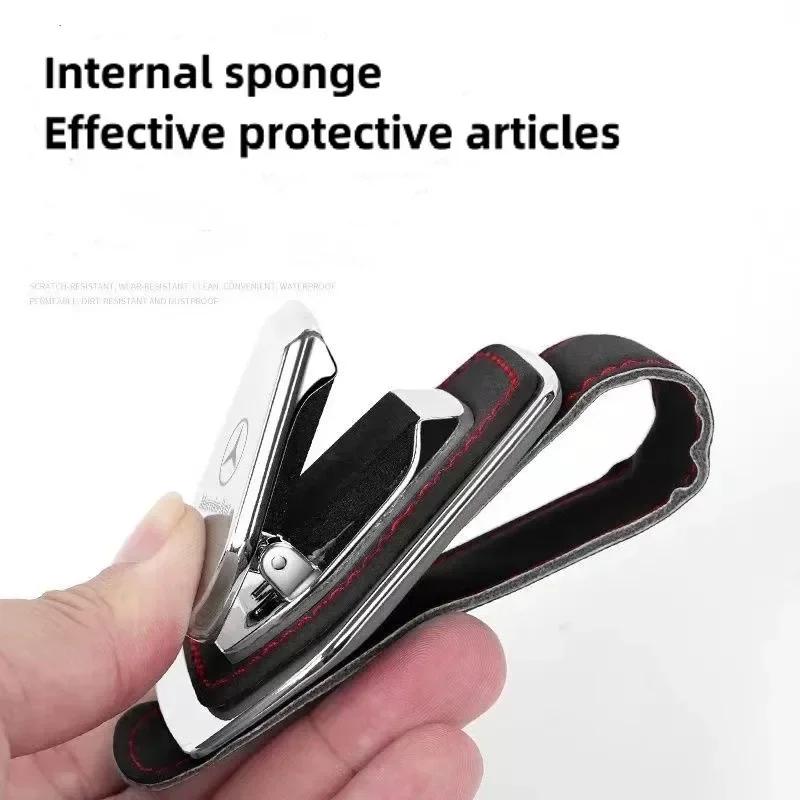 GLC GLB Pouzdro na brýle do auta Kožené Držák na sluneční clonu Sluneční brýle Pro auto Mercedes-Benz Kovový držák Držák na karty Lístky Držák na brýle Auto