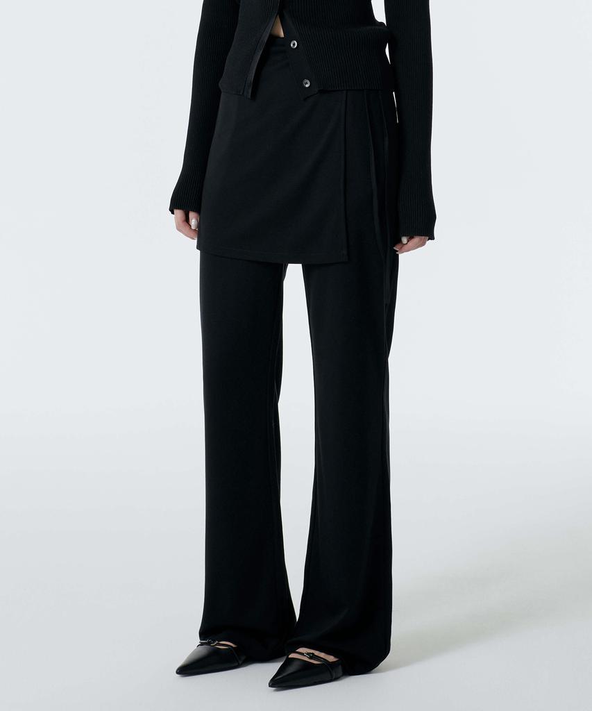 MUSINSA STANDARD WOMAN Women'S Skirt Layered Jersey Pants [Black]