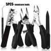 5pcs Professional Heavy-Duty Nail Clipper Set, Stainless Steel Blades, Ideal for Ingrown Nails, Includes Slant Tip Clippers