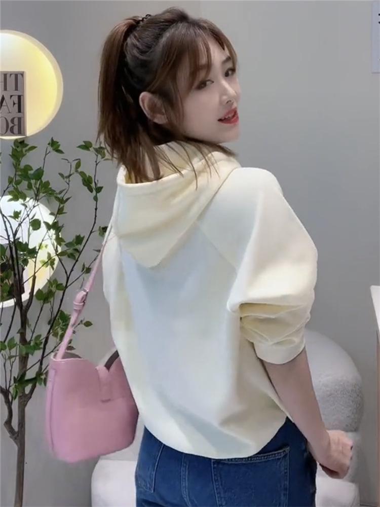 2025 Spring Women's Niche Loose-Fit Hooded Sweatshirt Jacket