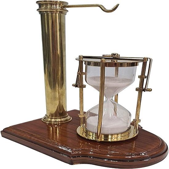 20,32 cm Hängender Sandtimer mit Holzständer Nautische Sanduhr Desktop-Accessoire Alte Sanduhr Tischdeko