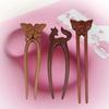 Bâton à cheveux en bois Fourchette à cheveux en forme de U Chat Papillon Style Chinois Épingle à cheveux Mode Coiffure Accessoires pour cheveux Fille