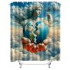 Surreal Woman with Clouds and Broken Earth Shower  - Waterproof, Mildew-Resistant, Machine Washable for Unique Bathroom Decor