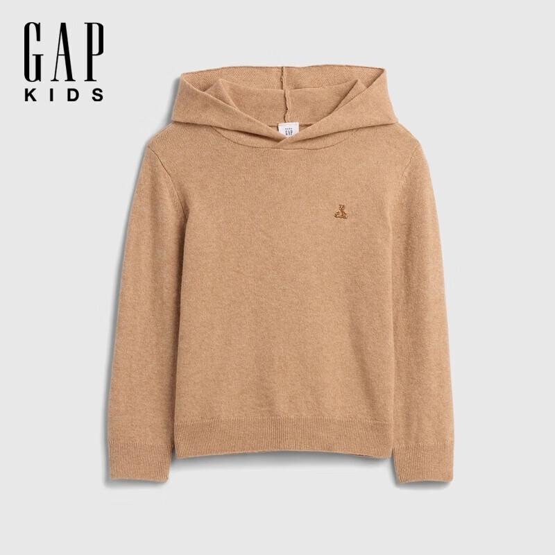 GAP Boys  Toddler Bear Embroidery Hooded Knit Sweater 110/60