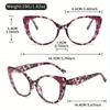 Vintage Cat Eye Reading Glasses for Women - Vintage Style, Comfort Fit with Clear Lens, Strength 1.0 to 4.0, Presbyopia