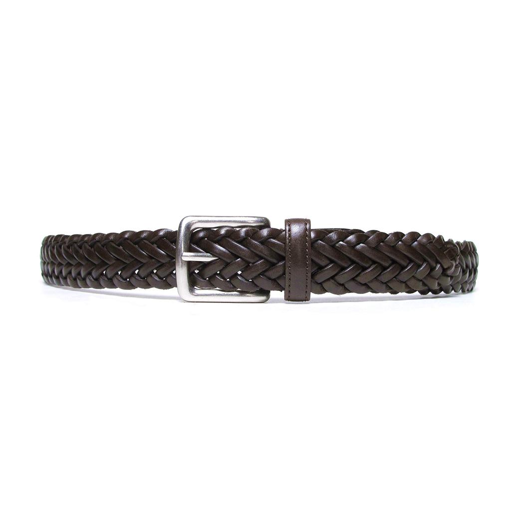 [KIETH] Mesh Leather Belt for Men, Dark Brown, 110cm Fixed Length, Made In Japan, KE21266-39