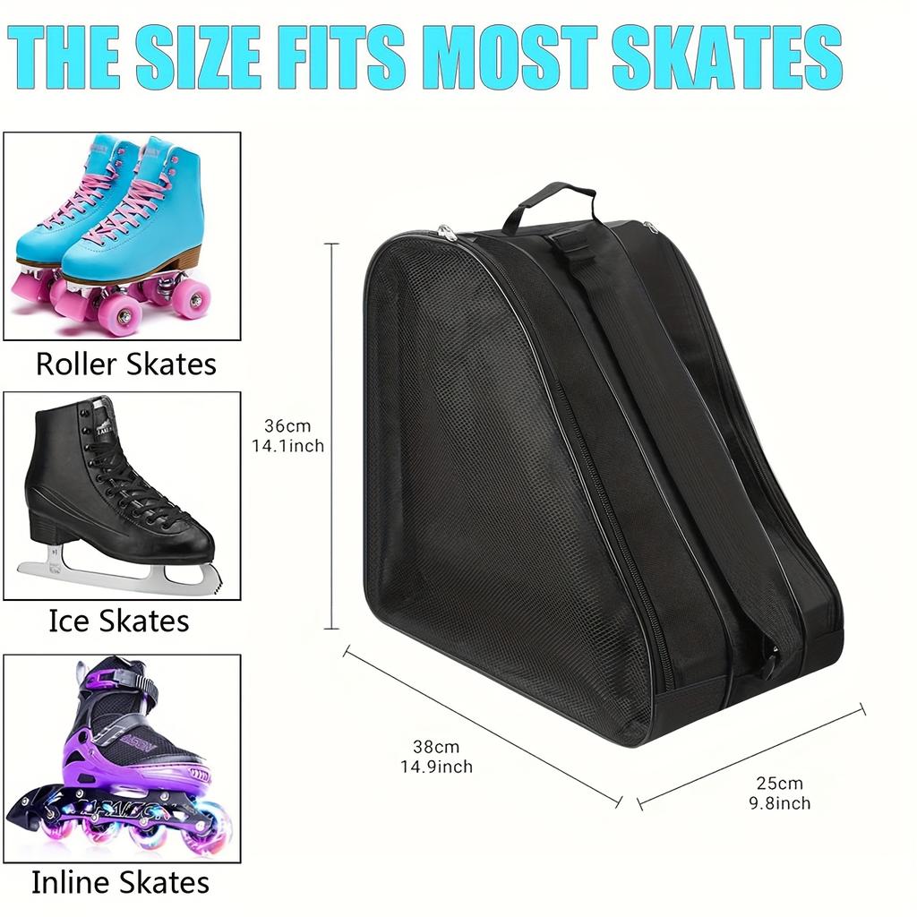 1pc Handheld Skate Bag, Three-Layer Large Capacity Skate Storage Bag, Thickened Skate Bag with Adjustable Shoulder Straps