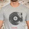 Record Player T Shirt Turntable Vinyl Music EnthusiasT Lover Vintage Washed Stylish Fashion Homme Casual Versatile Vintage