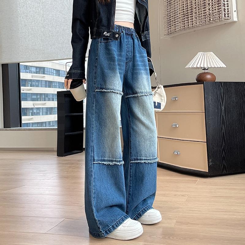 Plus Size Vintage High Waist Casual Loose Women Spring Summer Autumn Jeans Denim Wide Leg Pants