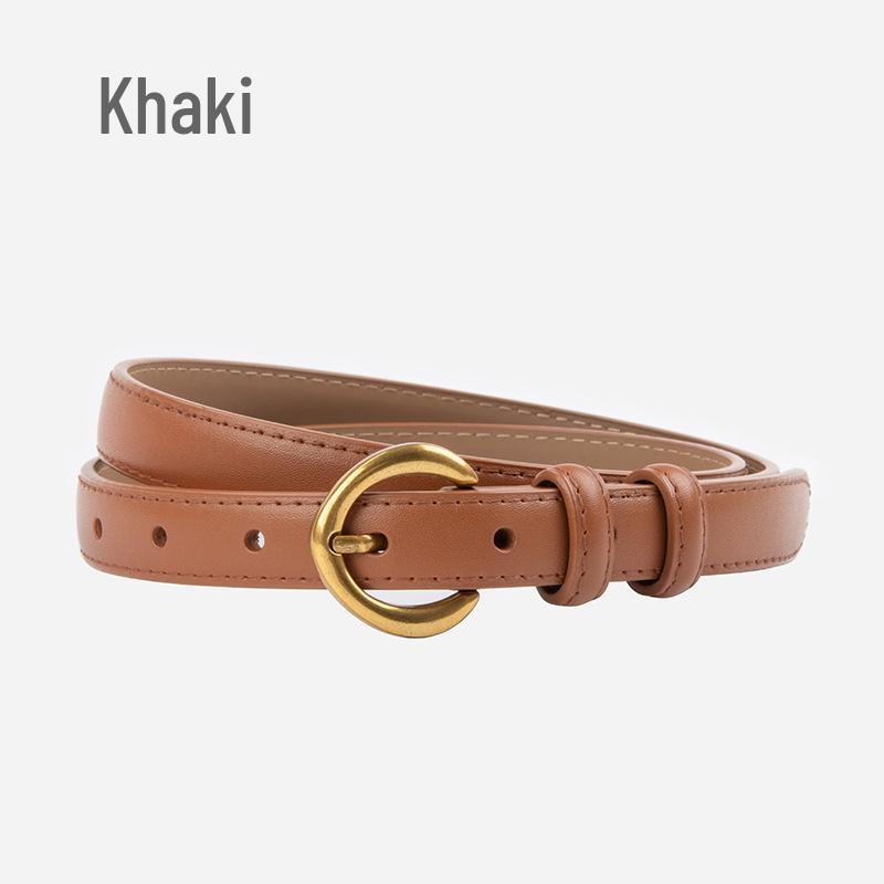 Cuckoo Women's Genuine Leather Skinny Belt for Jeans - Versatile Cowhide Casual Accessory