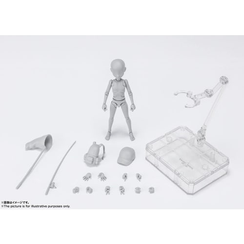 TAMASHII NATIONS S.H.Figuarts Body-kun - Ken Sugimori - Edition DX SET (Gray Color Ver.) Approximately 130mm PVC & ABS Movable Figure BAS62102