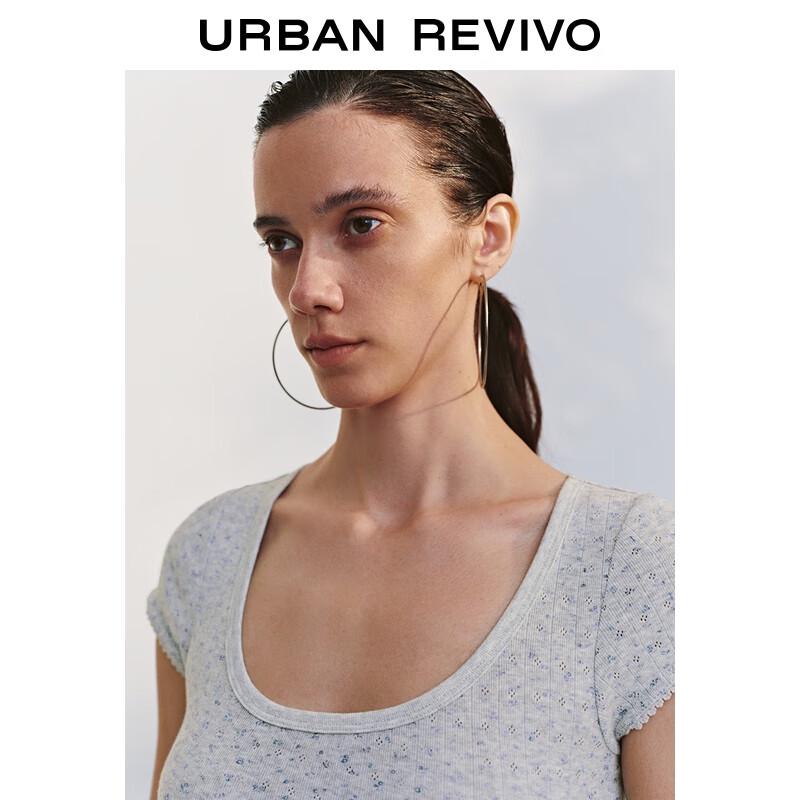 UR Women's Floral Print Slim Fit Short Sleeve T-Shirt