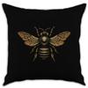 1pc Bee Throw Pillow Cover, Vintage Golden Bee Art Print Pillowcase Decor, Indoor