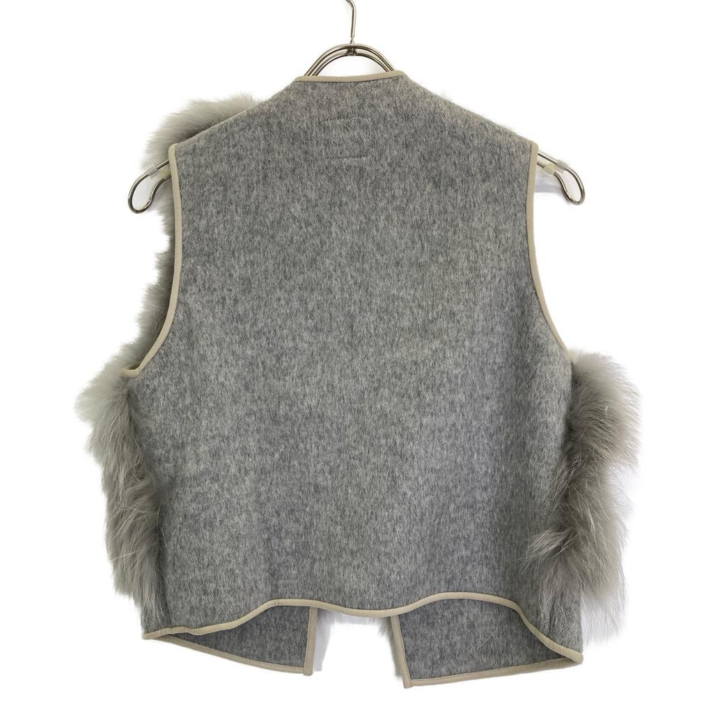 SOV. [Good Condition] 0305-410-233 White Raccoon Fur Best 36 grayUsed